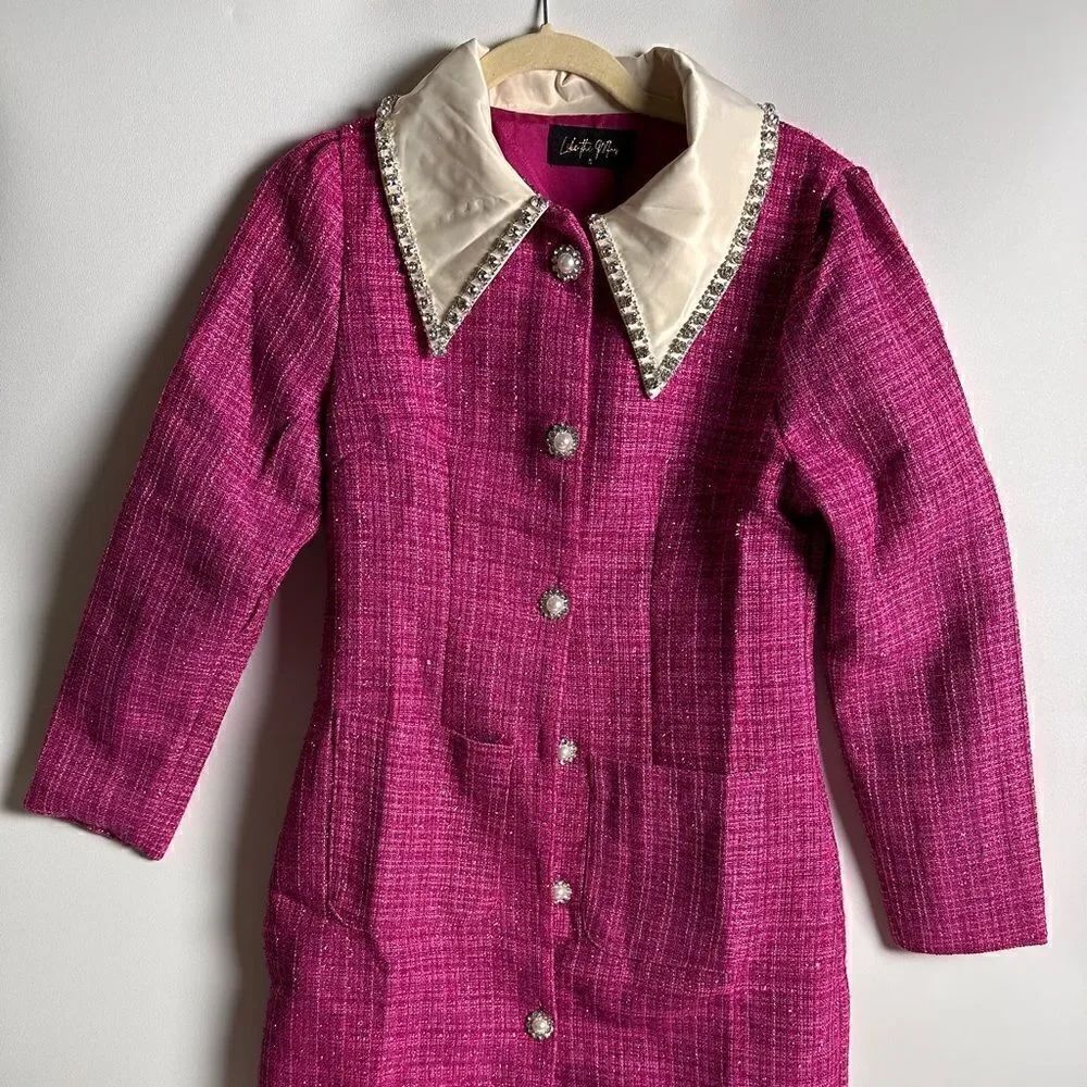 Magenta Tweed dress - Picture 6 of 16